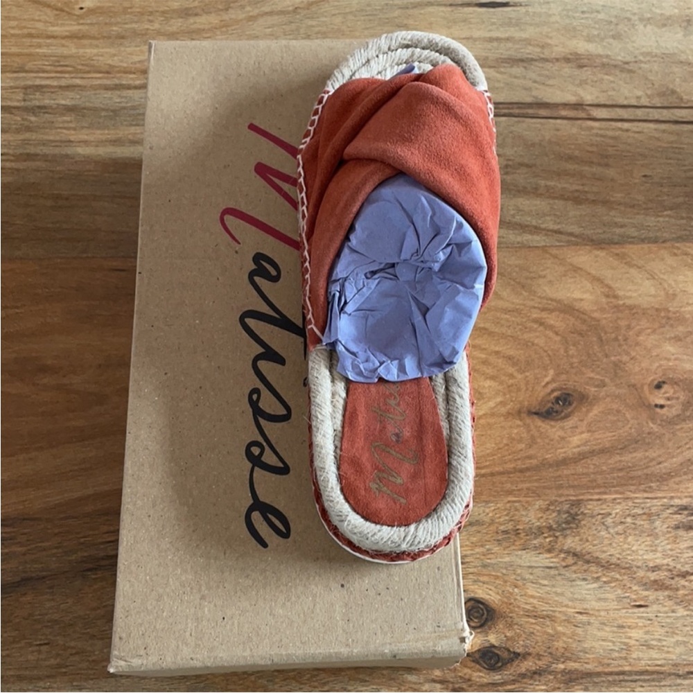 New Matisse Cruise Espadrille Sandal rust suede size 8